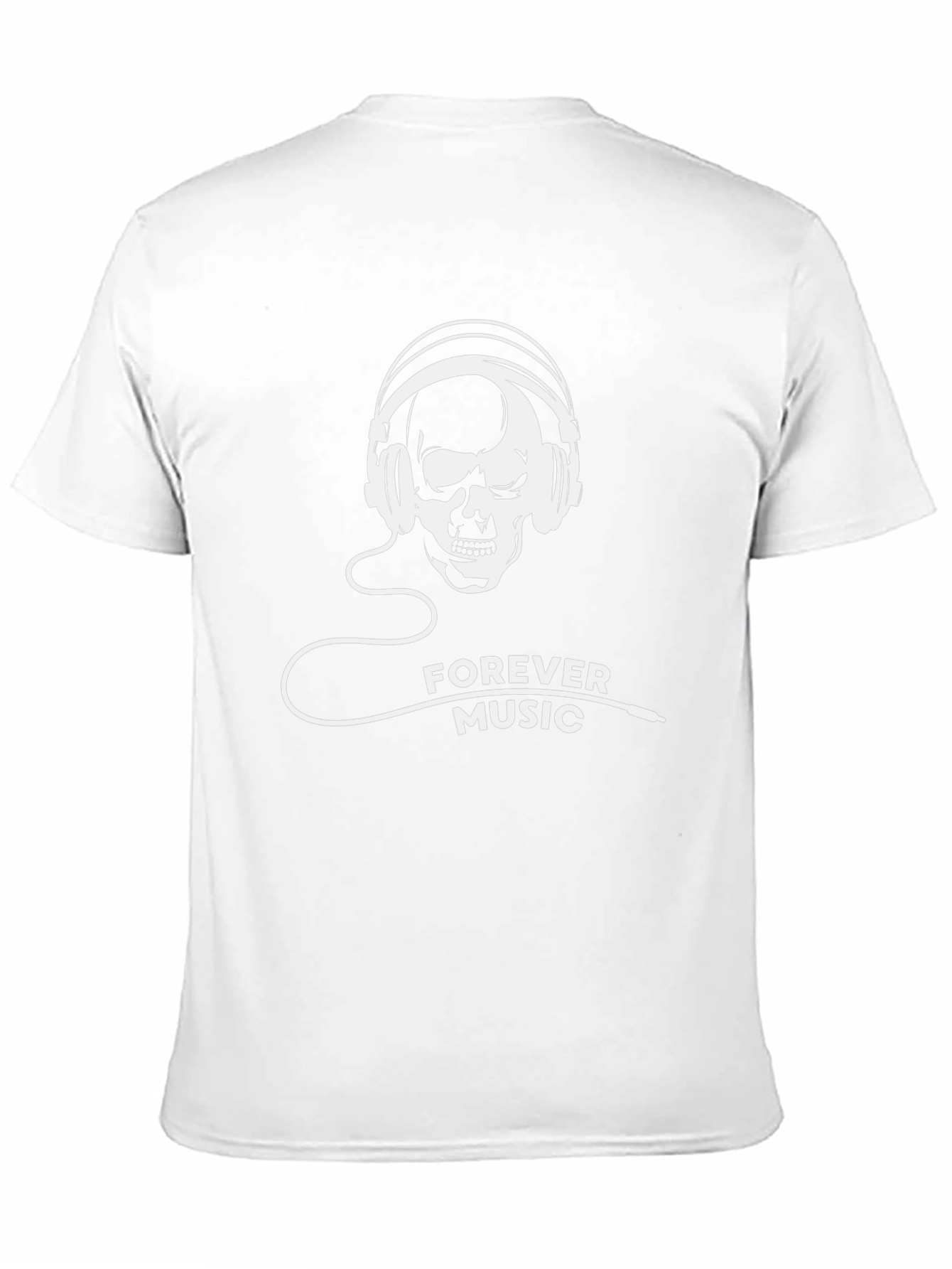 Forever Music Graphic Tee - Skull Headphones Design