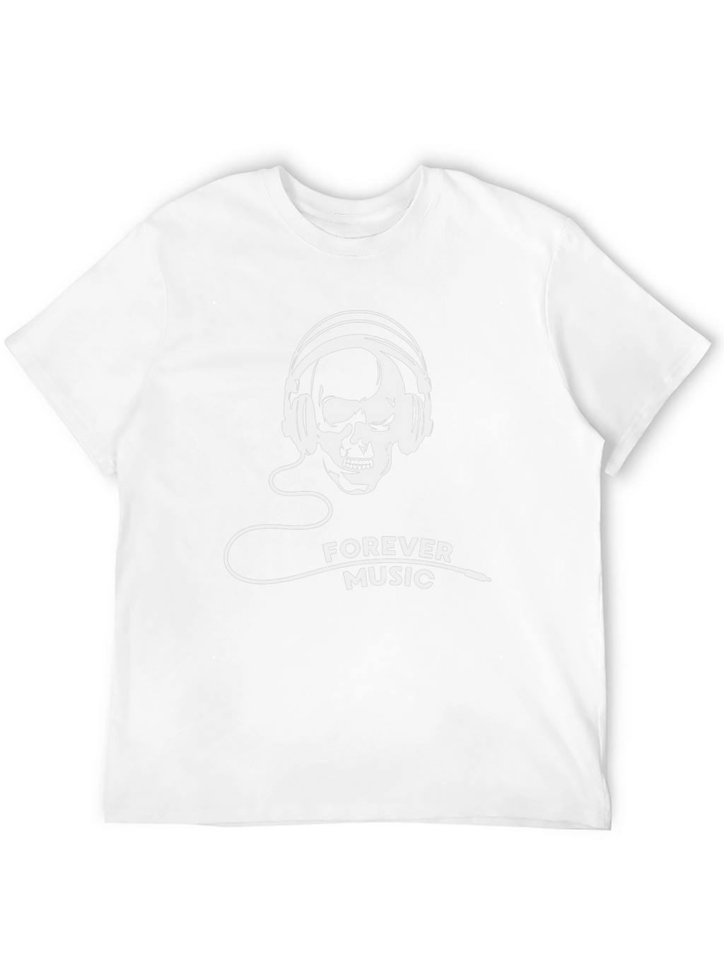 Forever Music Graphic Tee - Skull Headphones Design