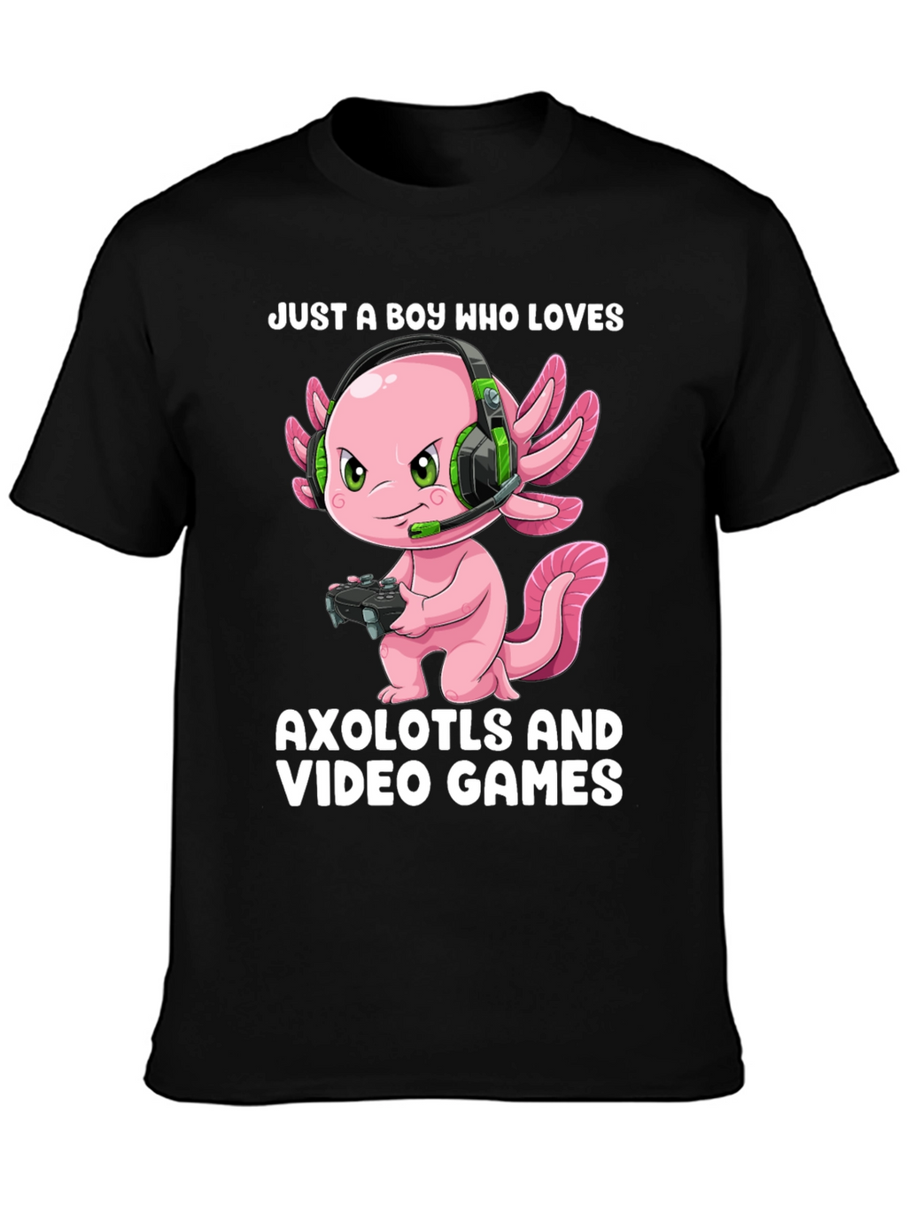 Boy Who Loves Axolotls & Video Games T-Shirt