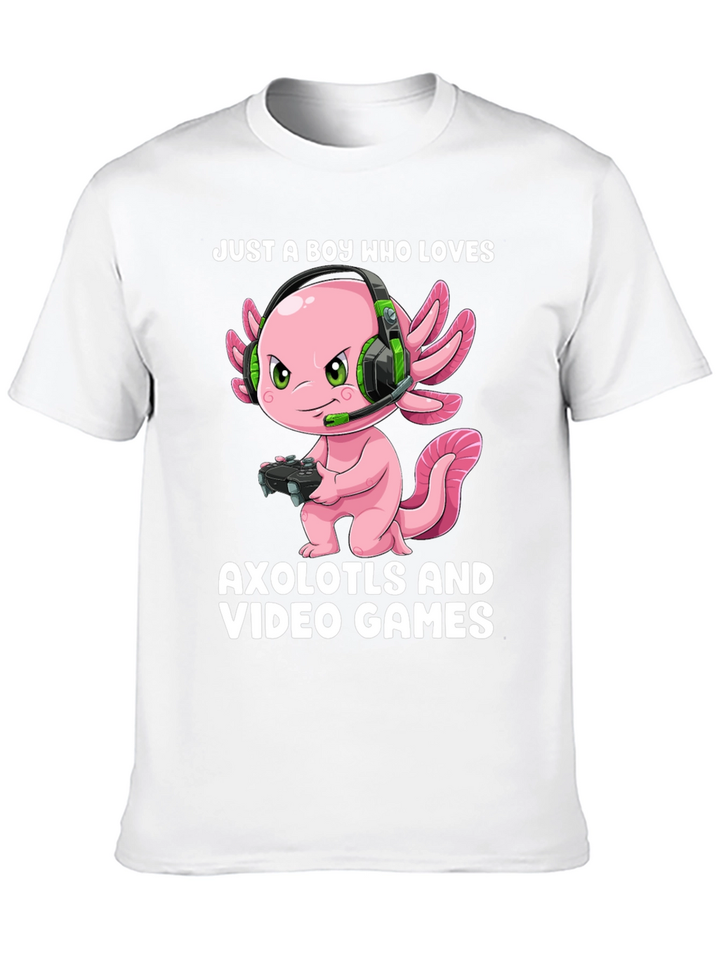 Boy Who Loves Axolotls & Video Games T-Shirt