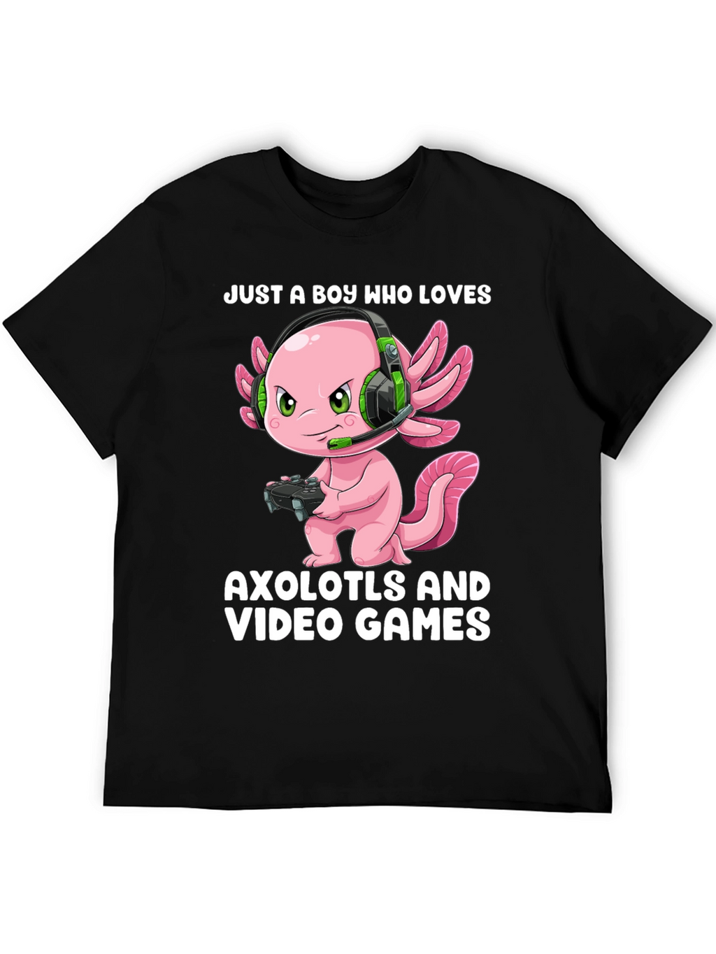 Boy Who Loves Axolotls & Video Games T-Shirt