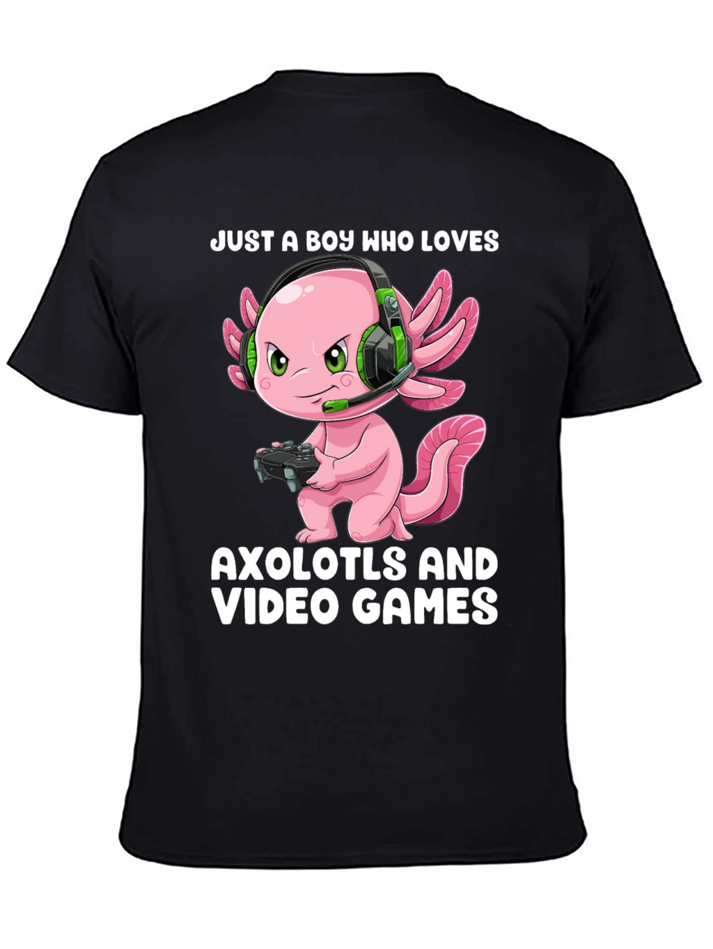 Boy Who Loves Axolotls & Video Games T-Shirt