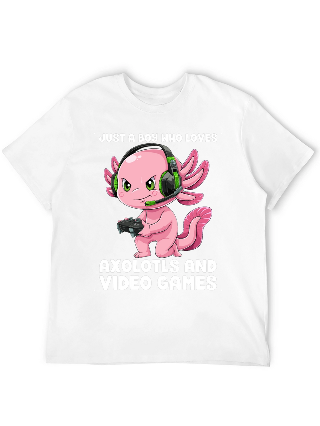 Boy Who Loves Axolotls & Video Games T-Shirt