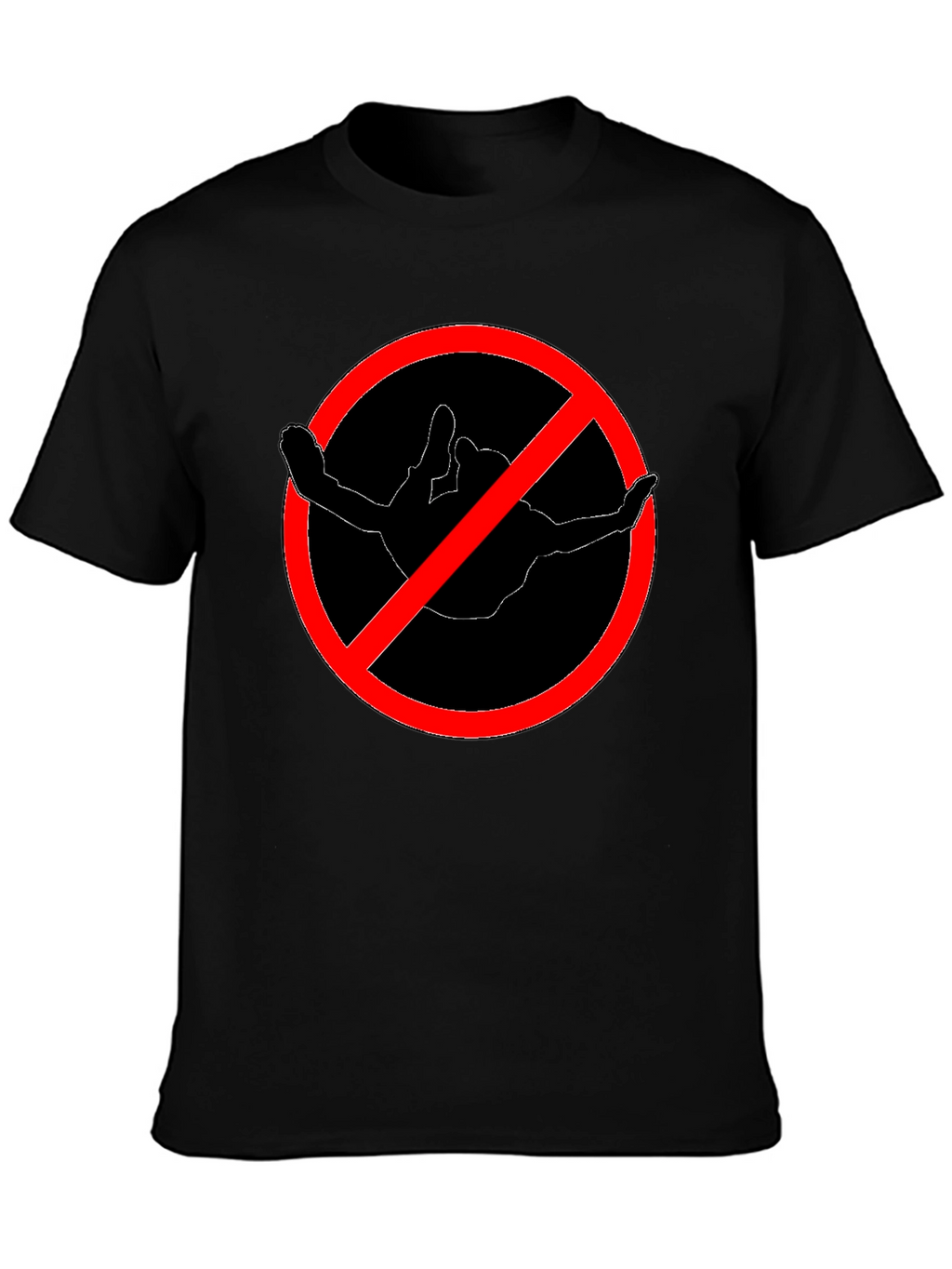 No Diving Black Crew Neck T-Shirt
