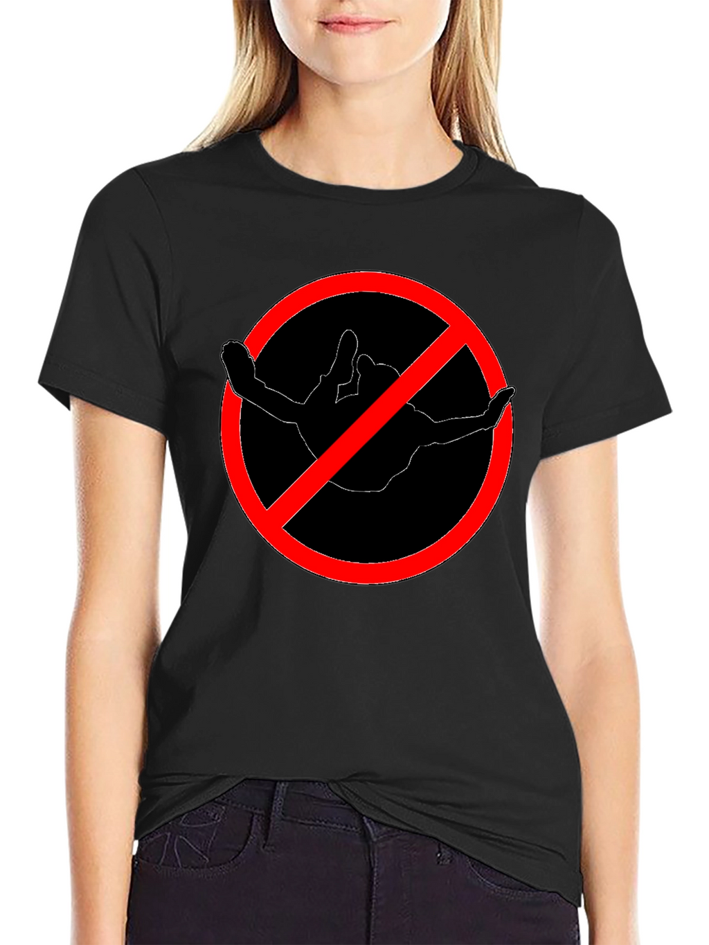 No Diving Black Crew Neck T-Shirt
