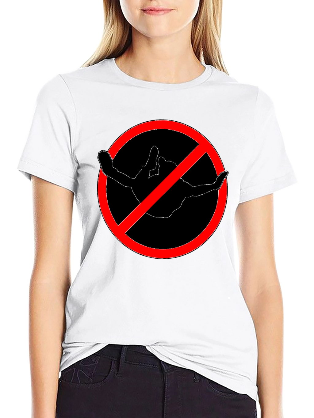 No Diving Black Crew Neck T-Shirt