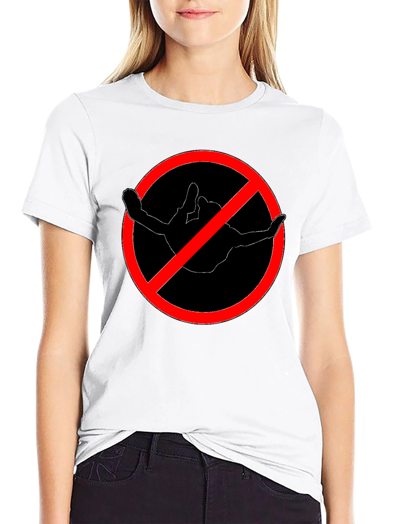 No Diving Black Crew Neck T-Shirt