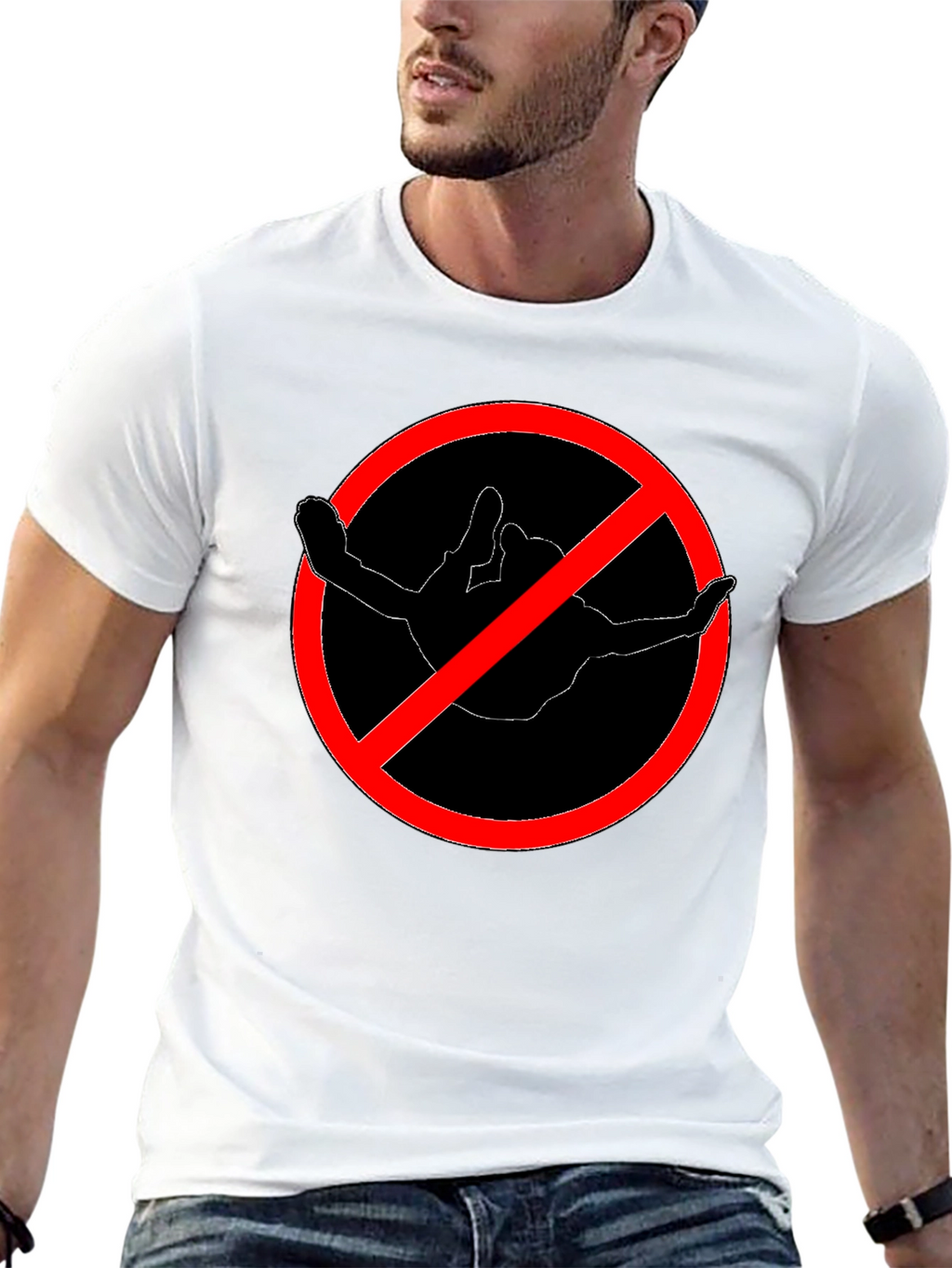 No Diving Black Crew Neck T-Shirt