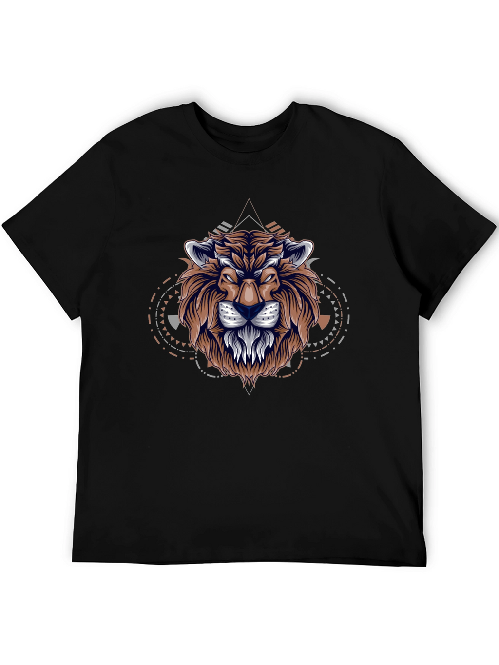Lion Graphic Print Black T-Shirt