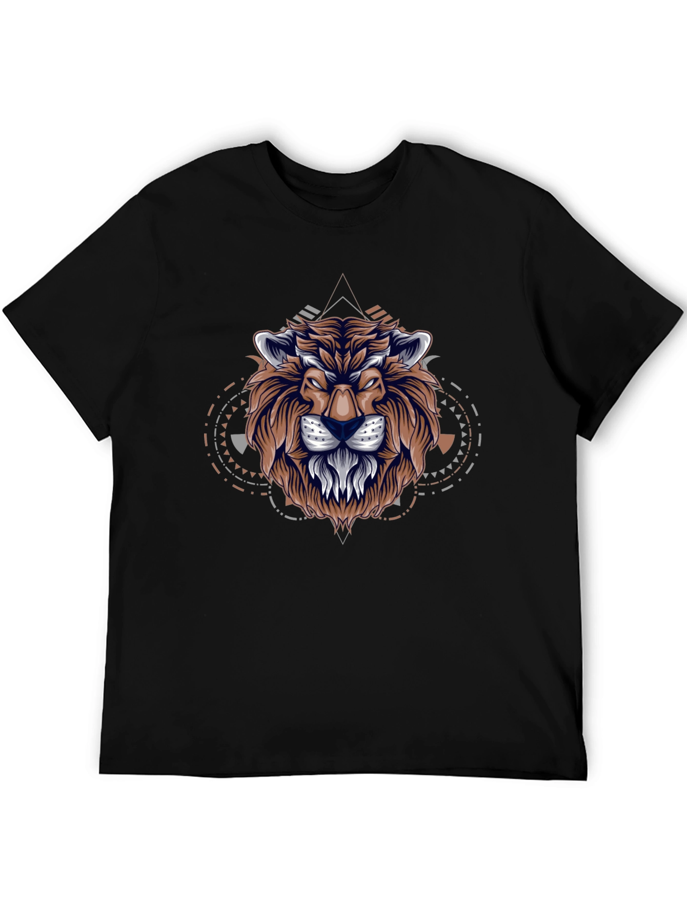 Lion Graphic Print Black T-Shirt