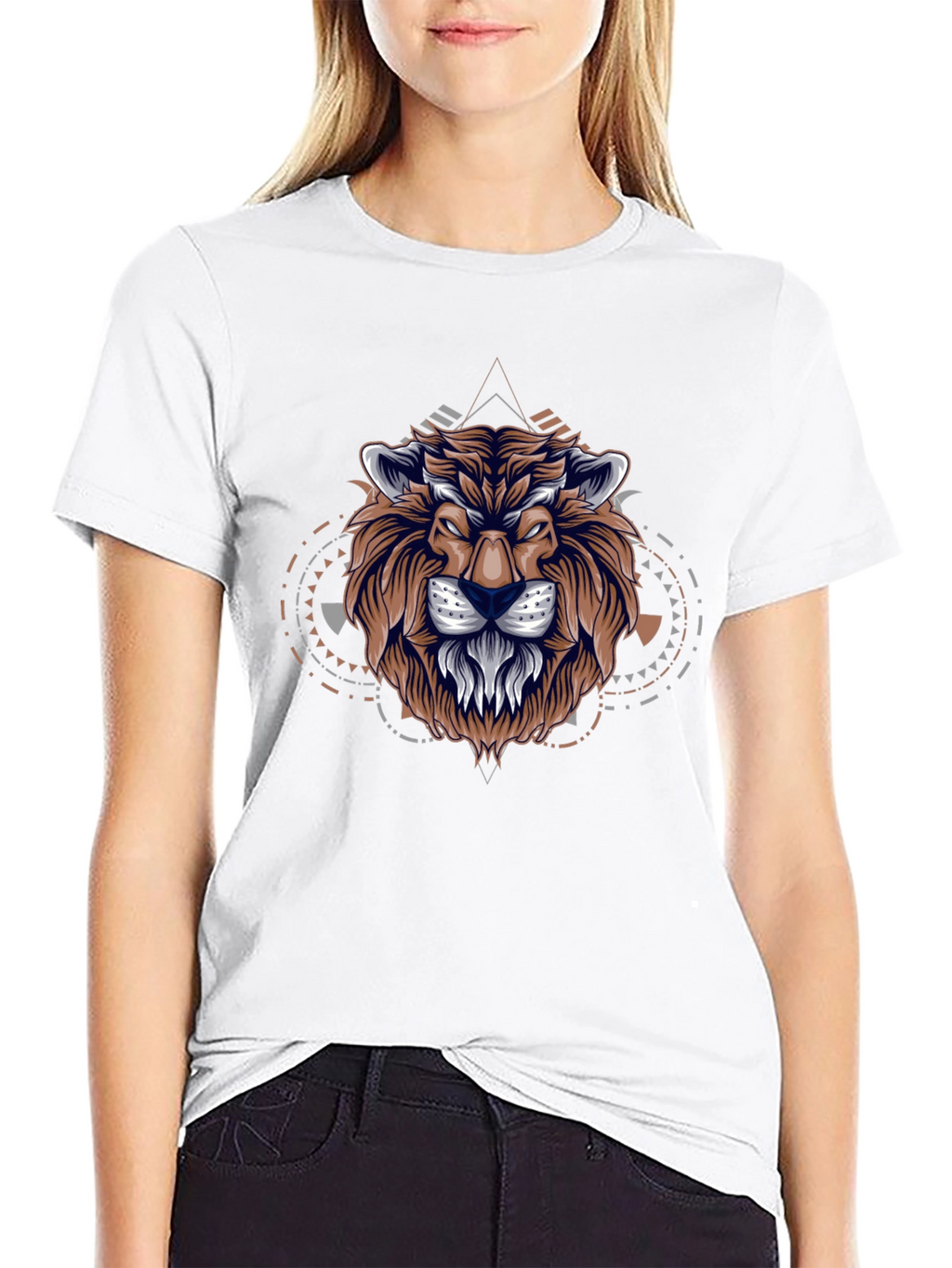 Lion Graphic Print Black T-Shirt