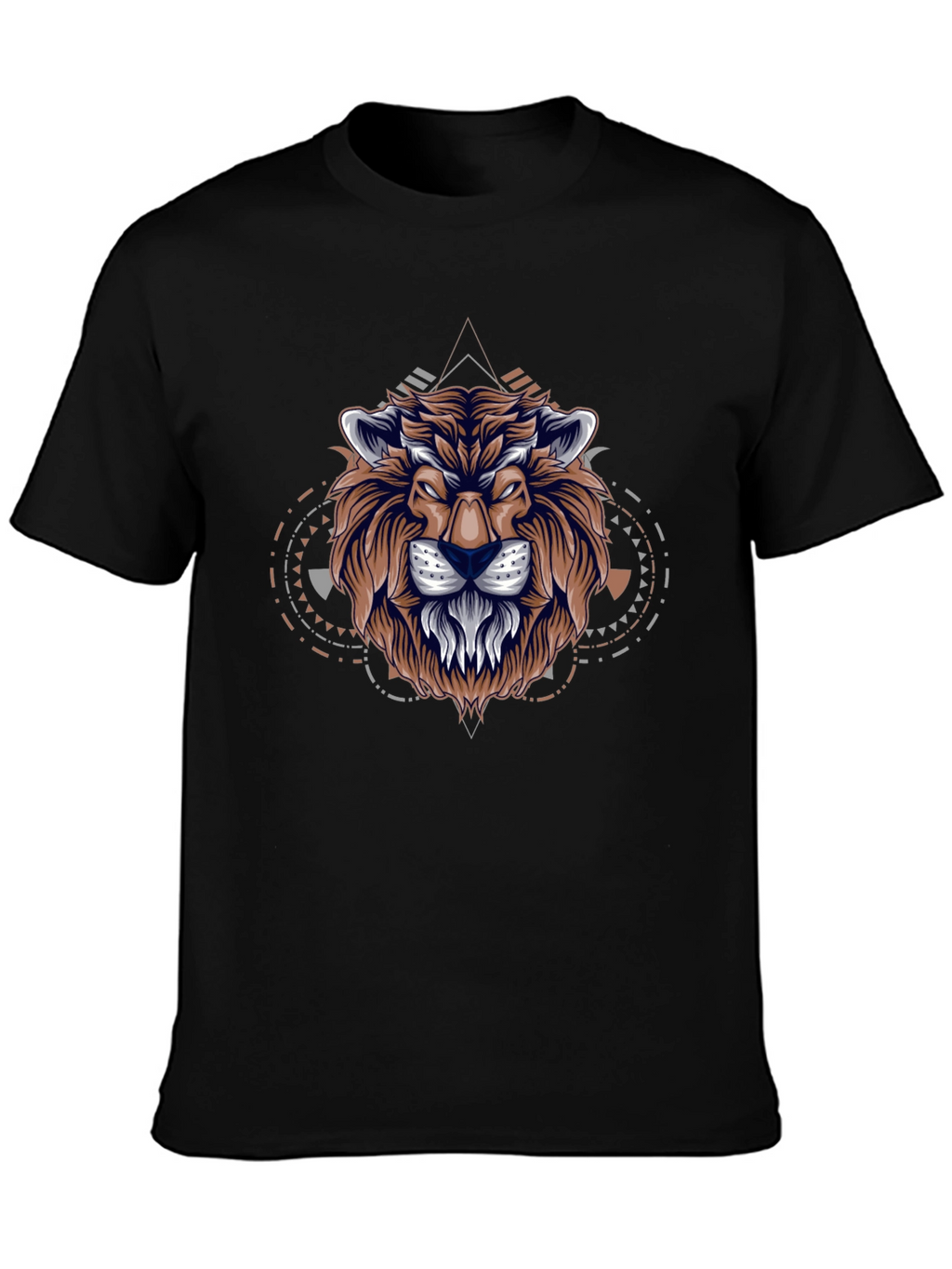 Lion Graphic Print Black T-Shirt