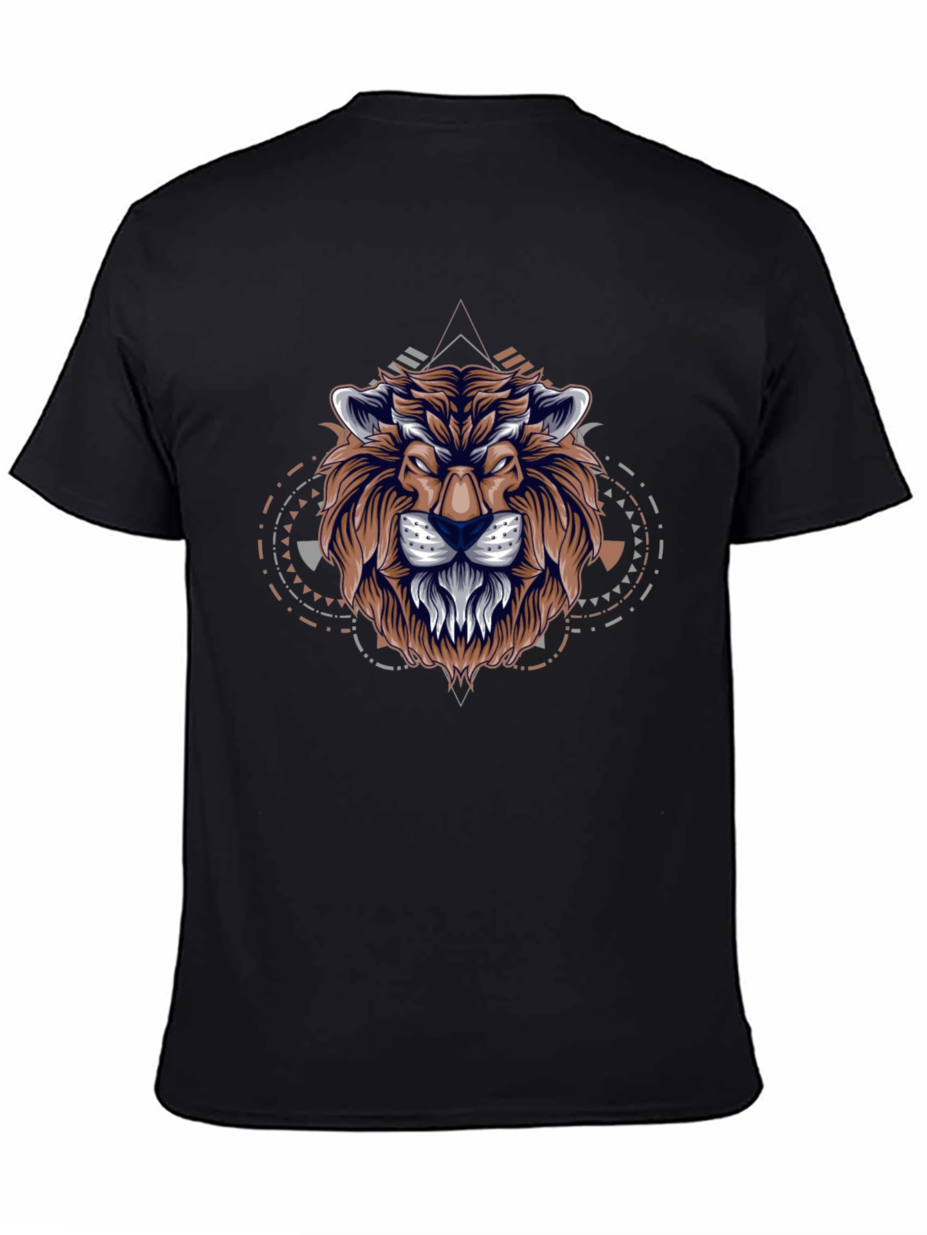 Lion Graphic Print Black T-Shirt
