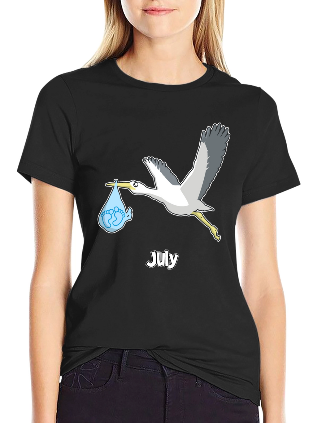 July Stork Baby Delivery T-Shirt