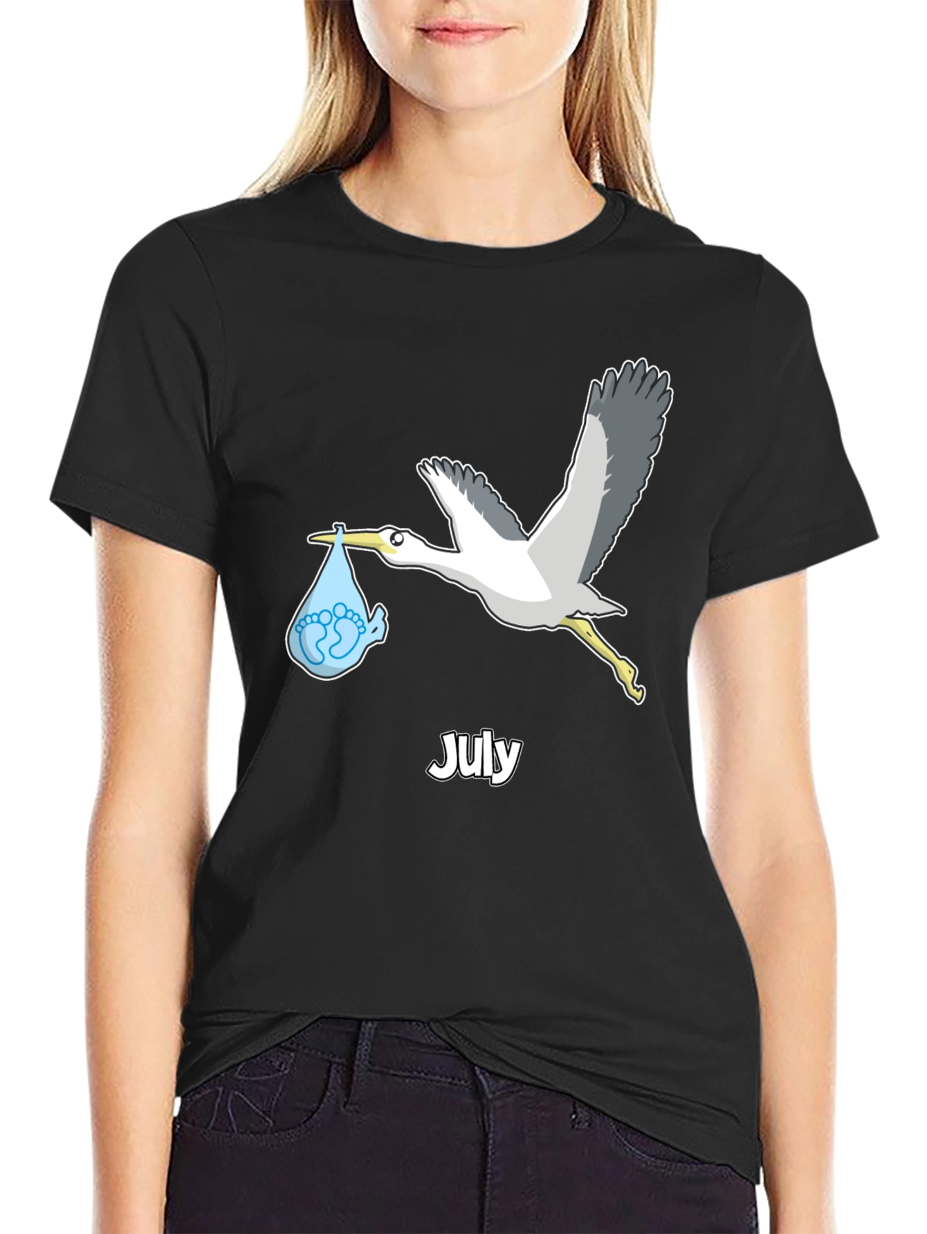 July Stork Baby Delivery T-Shirt