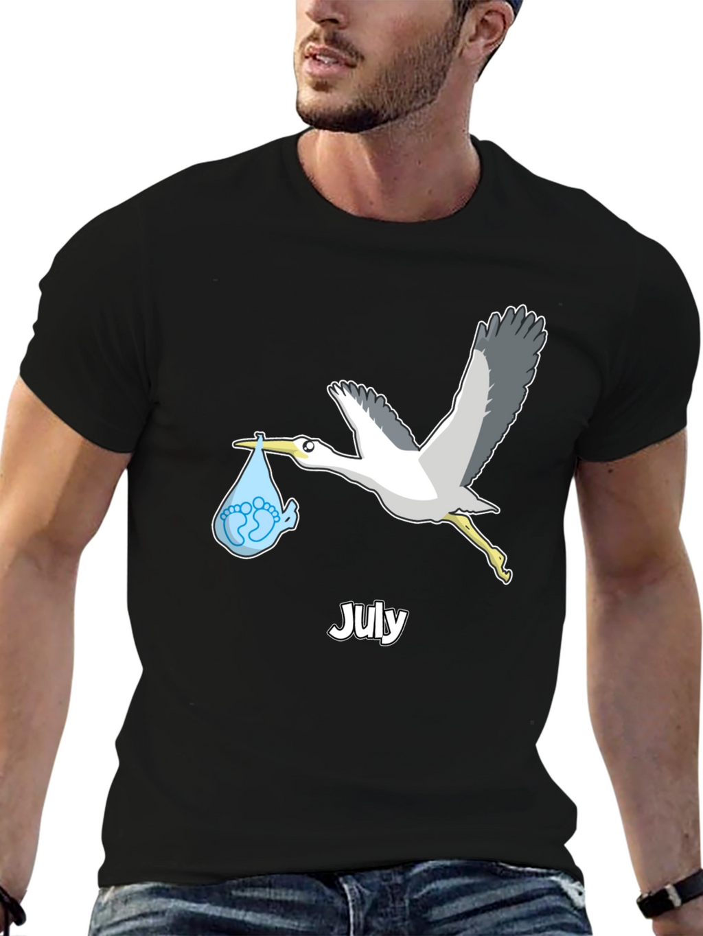 July Stork Baby Delivery T-Shirt