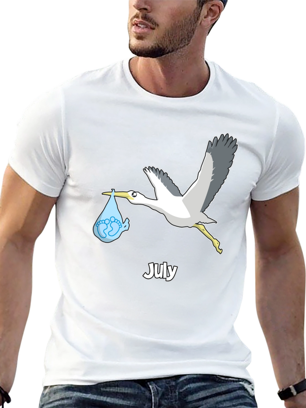 July Stork Baby Delivery T-Shirt