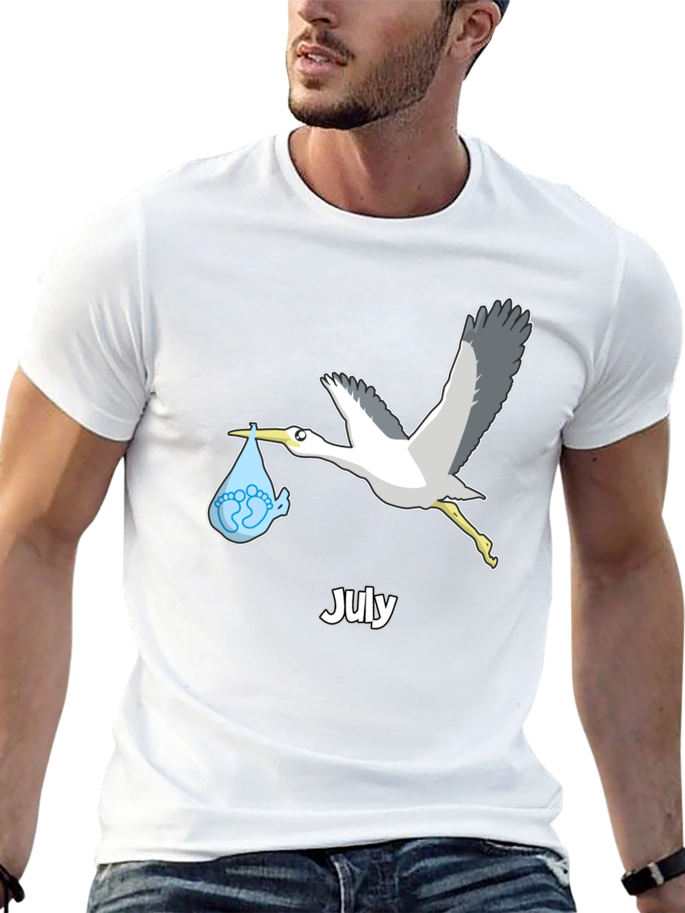 July Stork Baby Delivery T-Shirt