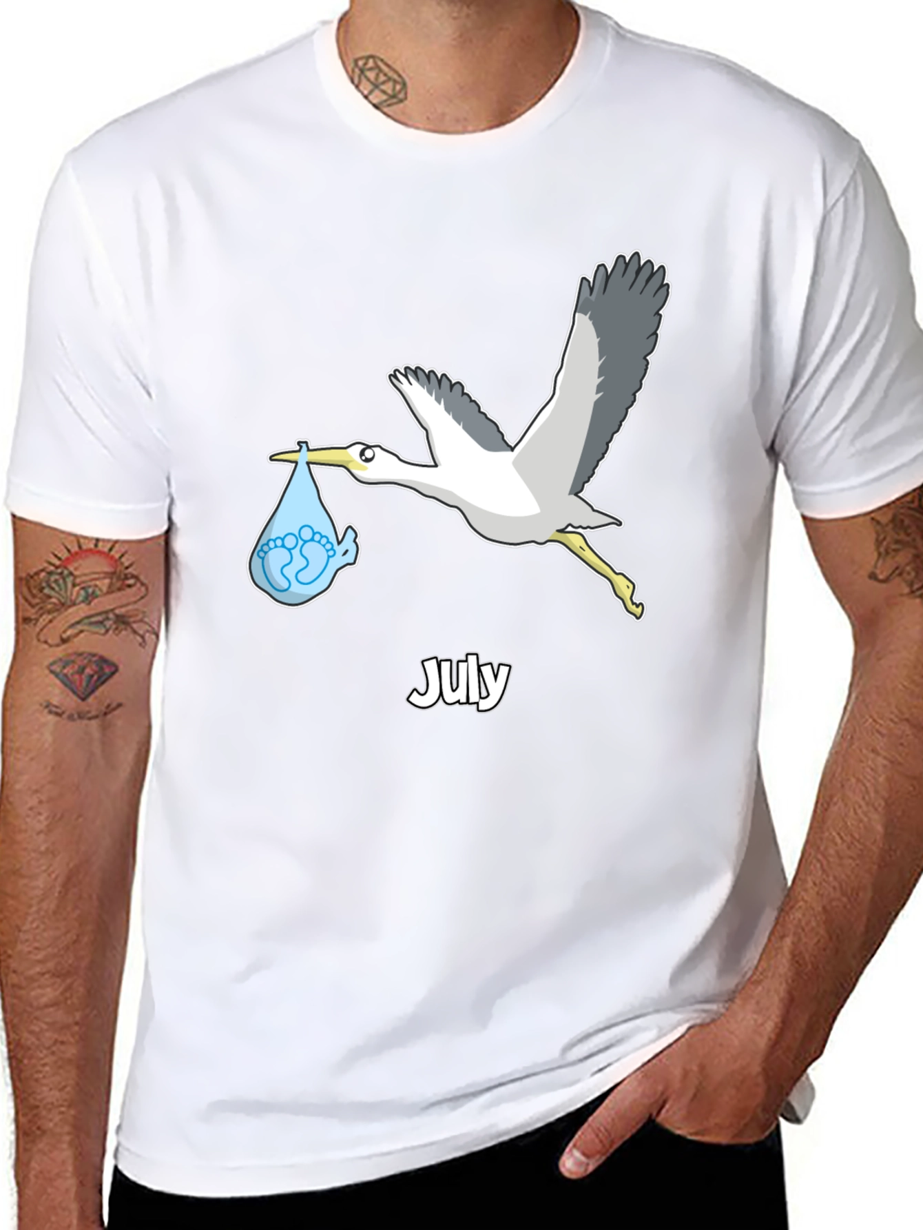 July Stork Baby Delivery T-Shirt