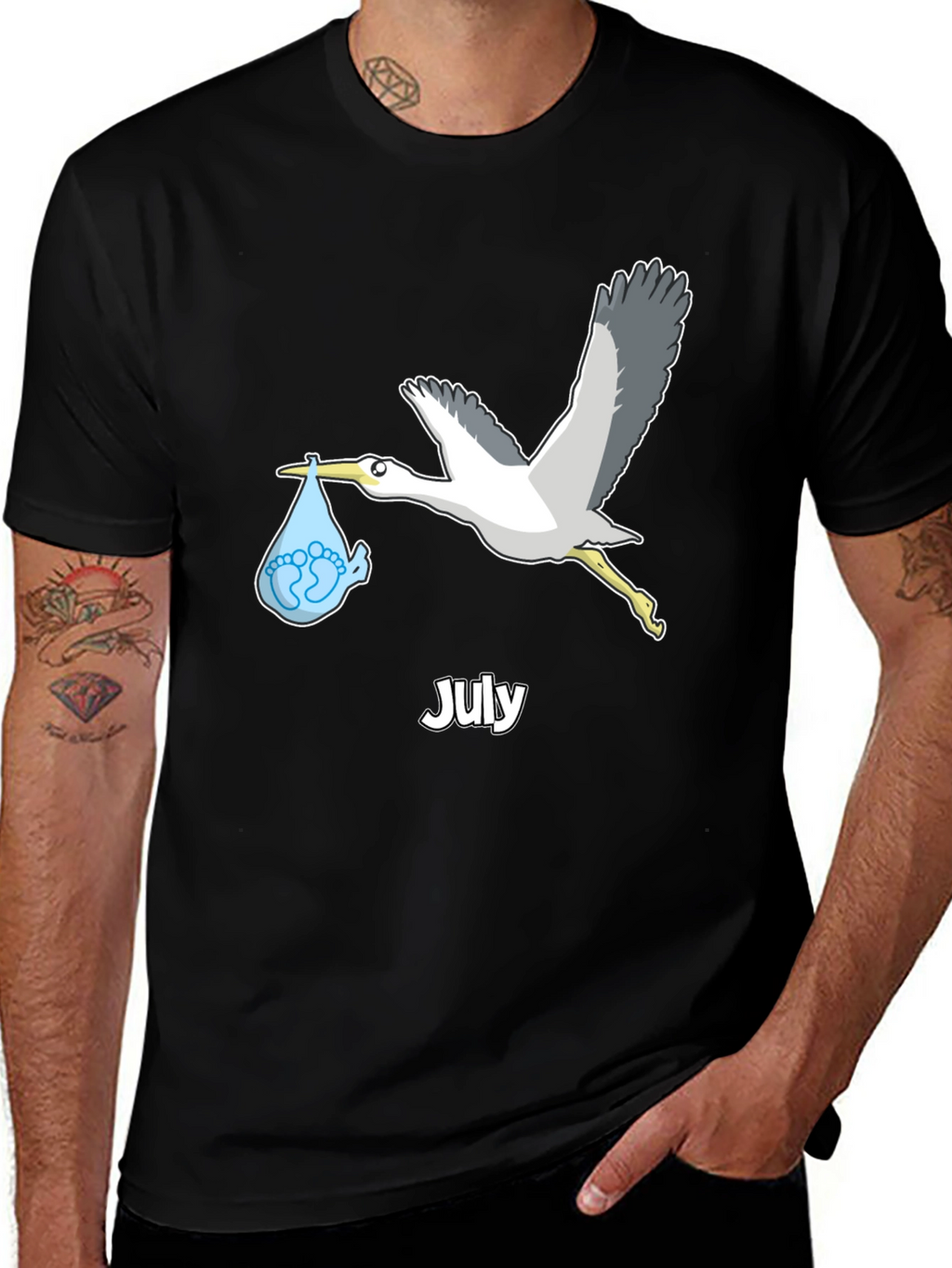 July Stork Baby Delivery T-Shirt