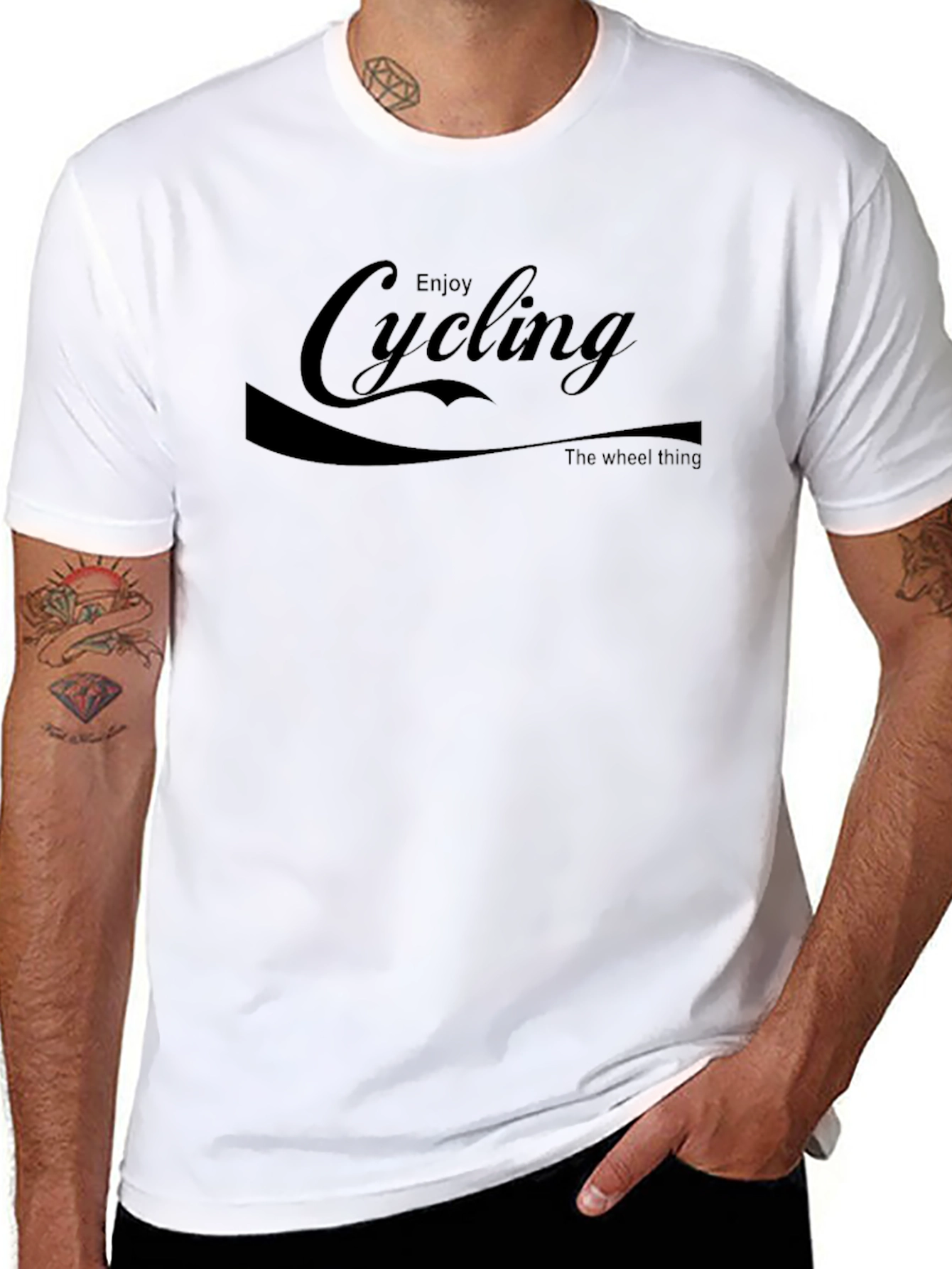 Enjoy Cycling T-Shirt - The Wheel Thing - Black