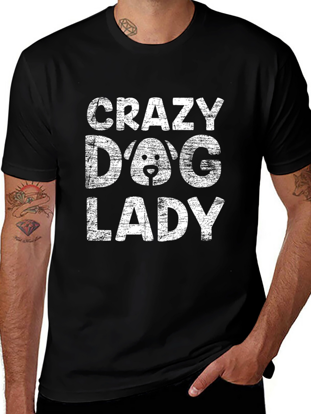 Crazy Dog Lady Graphic Tee - Black T-Shirt