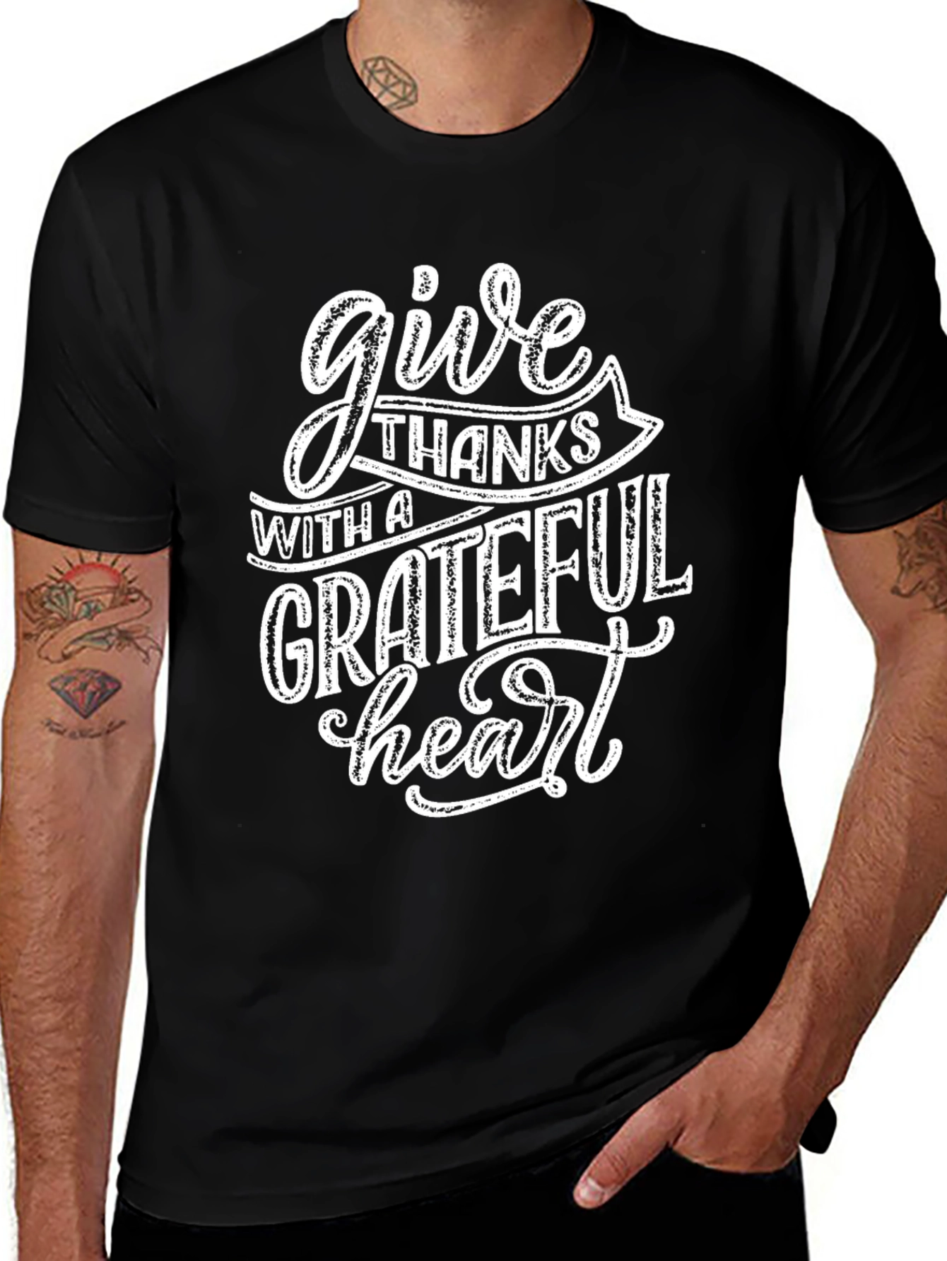Grateful Heart Graphic Tee - Black