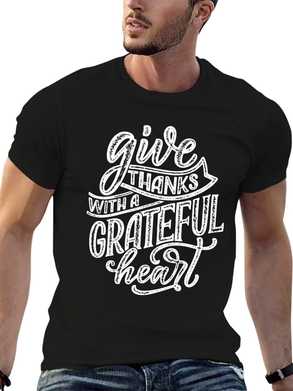 Grateful Heart Graphic Tee - Black