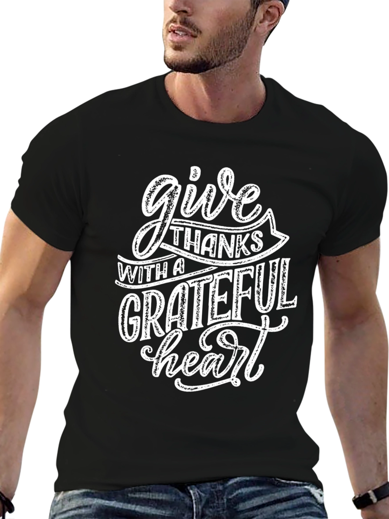 Grateful Heart Graphic Tee - Black