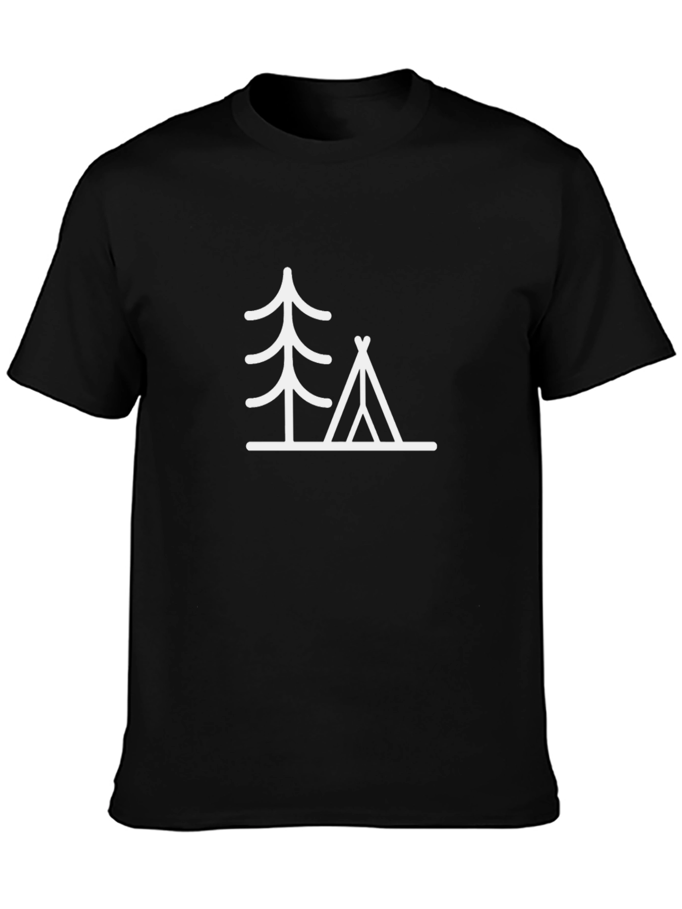 Camping Tree Graphic Tee - Black