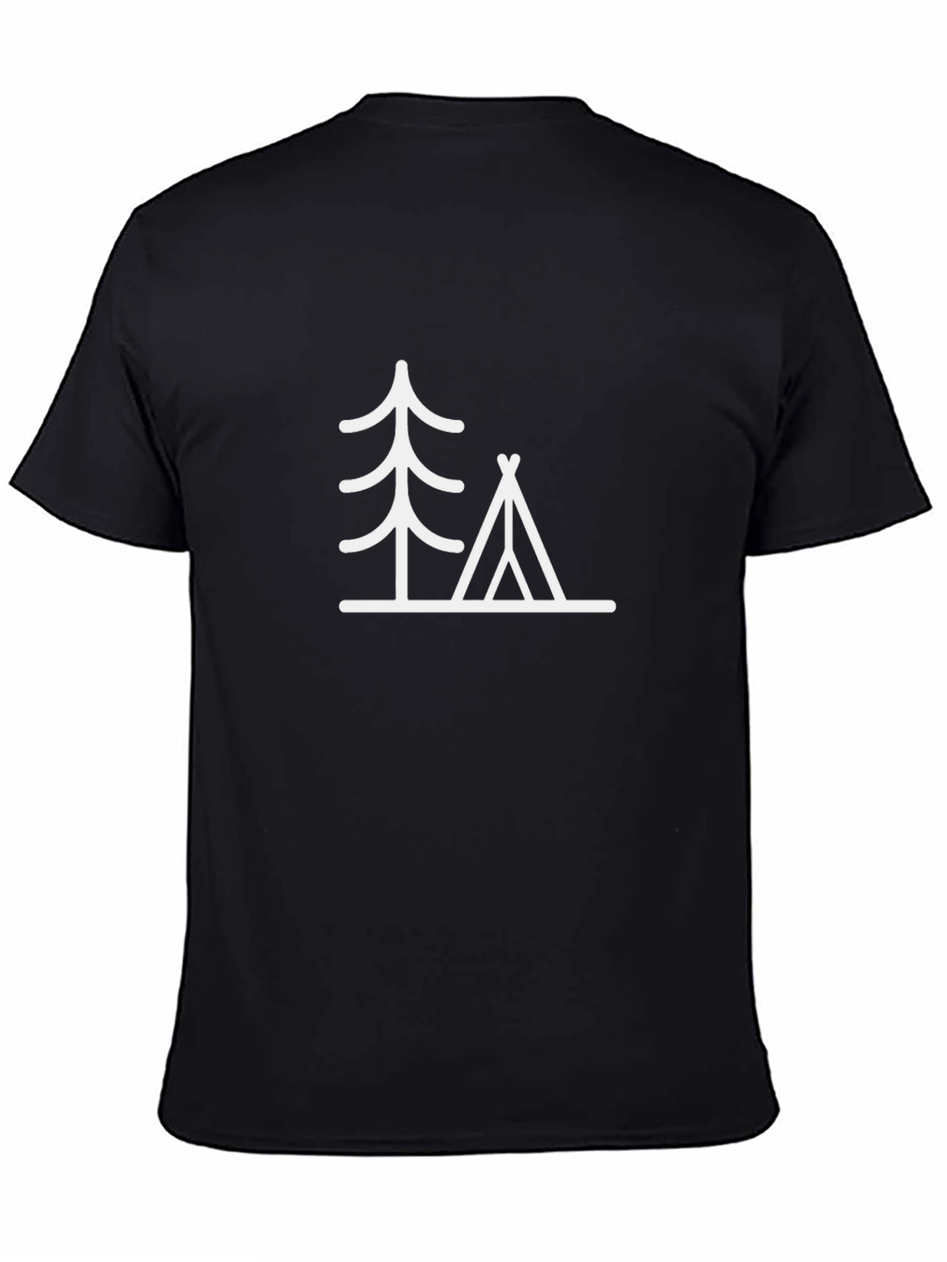 Camping Tree Graphic Tee - Black