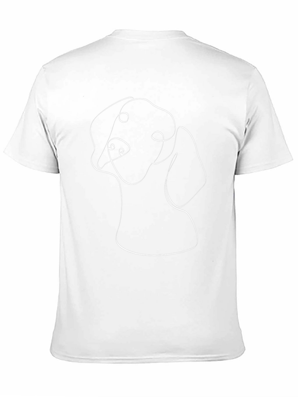 Minimalist Dog Line Art Black T-Shirt