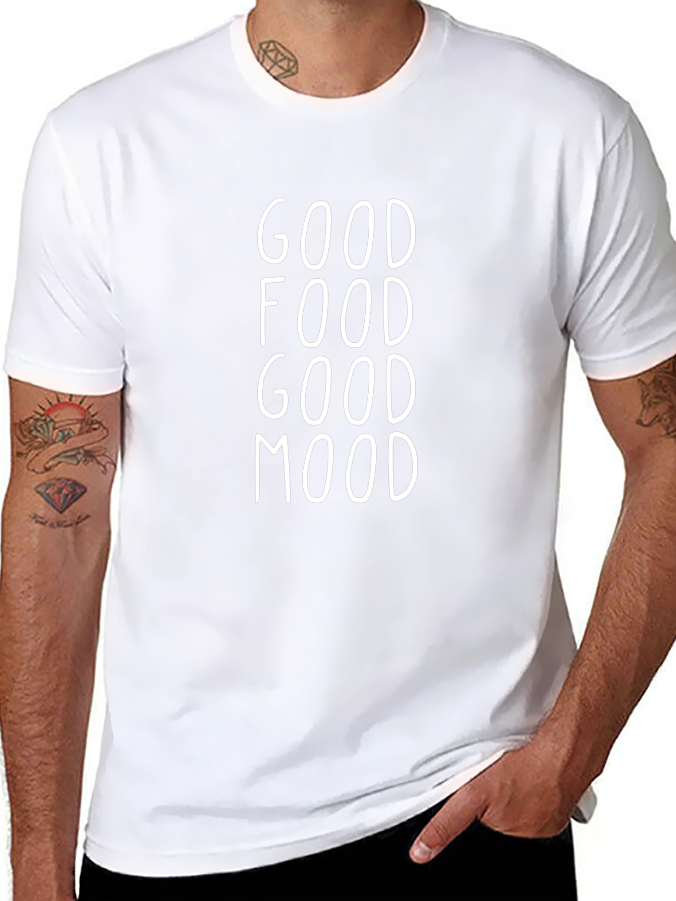 Good Food Good Mood Black Graphic Tee