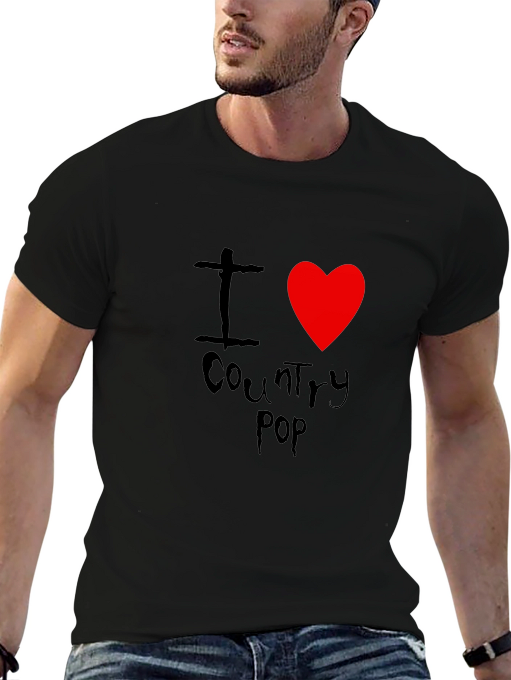 I Heart Country Pop Black T-Shirt