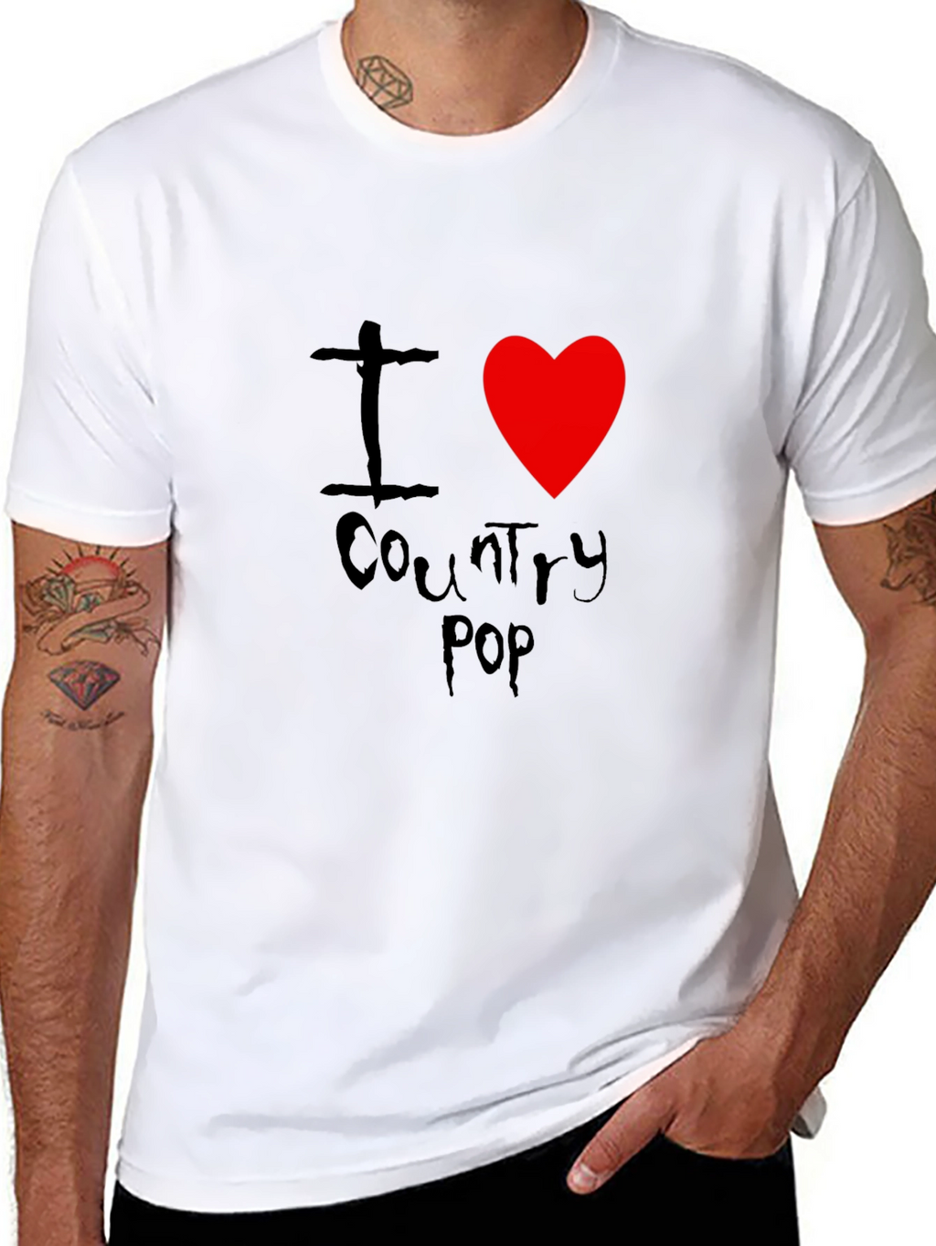 I Heart Country Pop Black T-Shirt