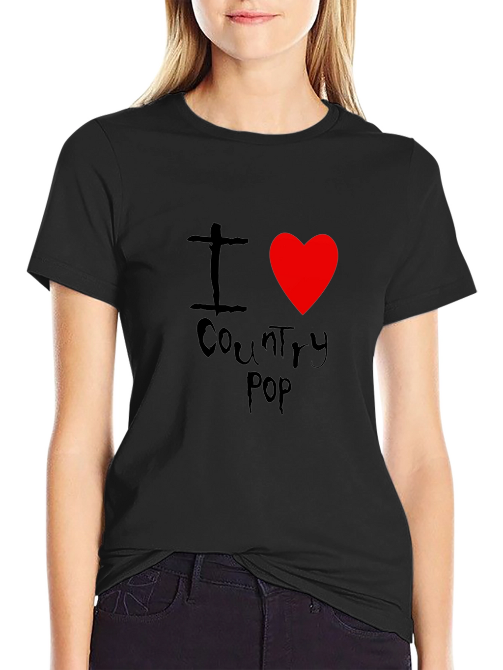 I Heart Country Pop Black T-Shirt
