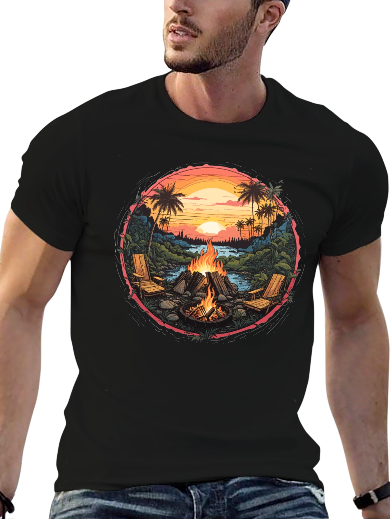 Campfire Beach Graphic Tee