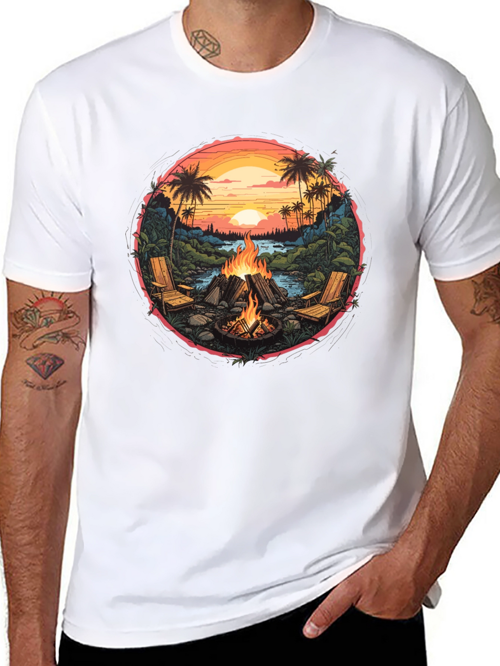 Campfire Beach Graphic Tee