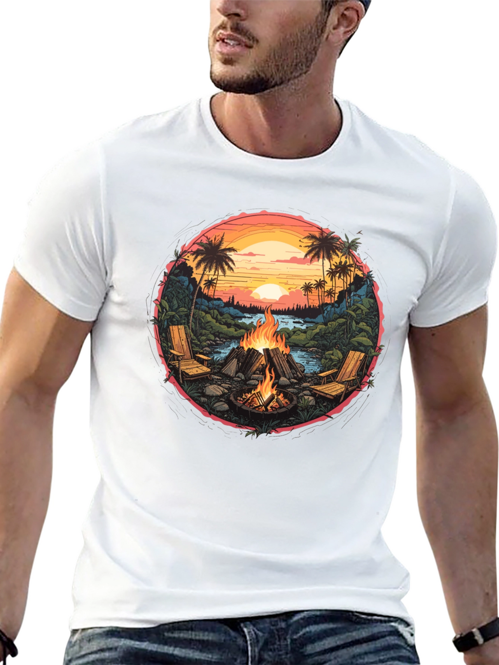 Campfire Beach Graphic Tee