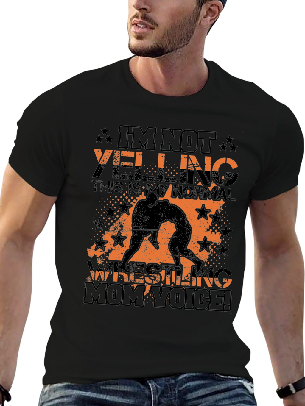 Wrestling Mom Voice T-Shirt - Black Graphic Tee