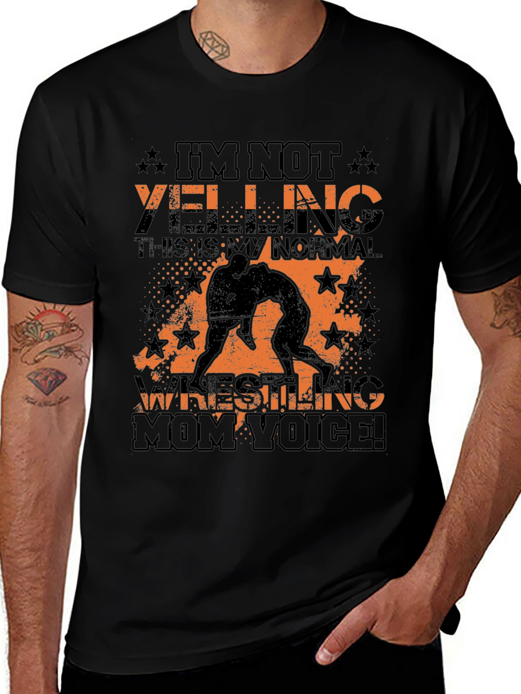 Wrestling Mom Voice T-Shirt - Black Graphic Tee