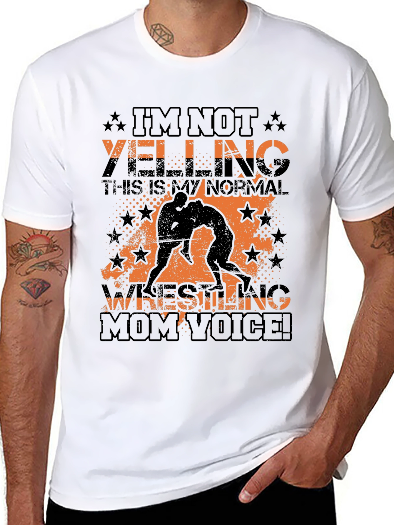Wrestling Mom Voice T-Shirt - Black Graphic Tee