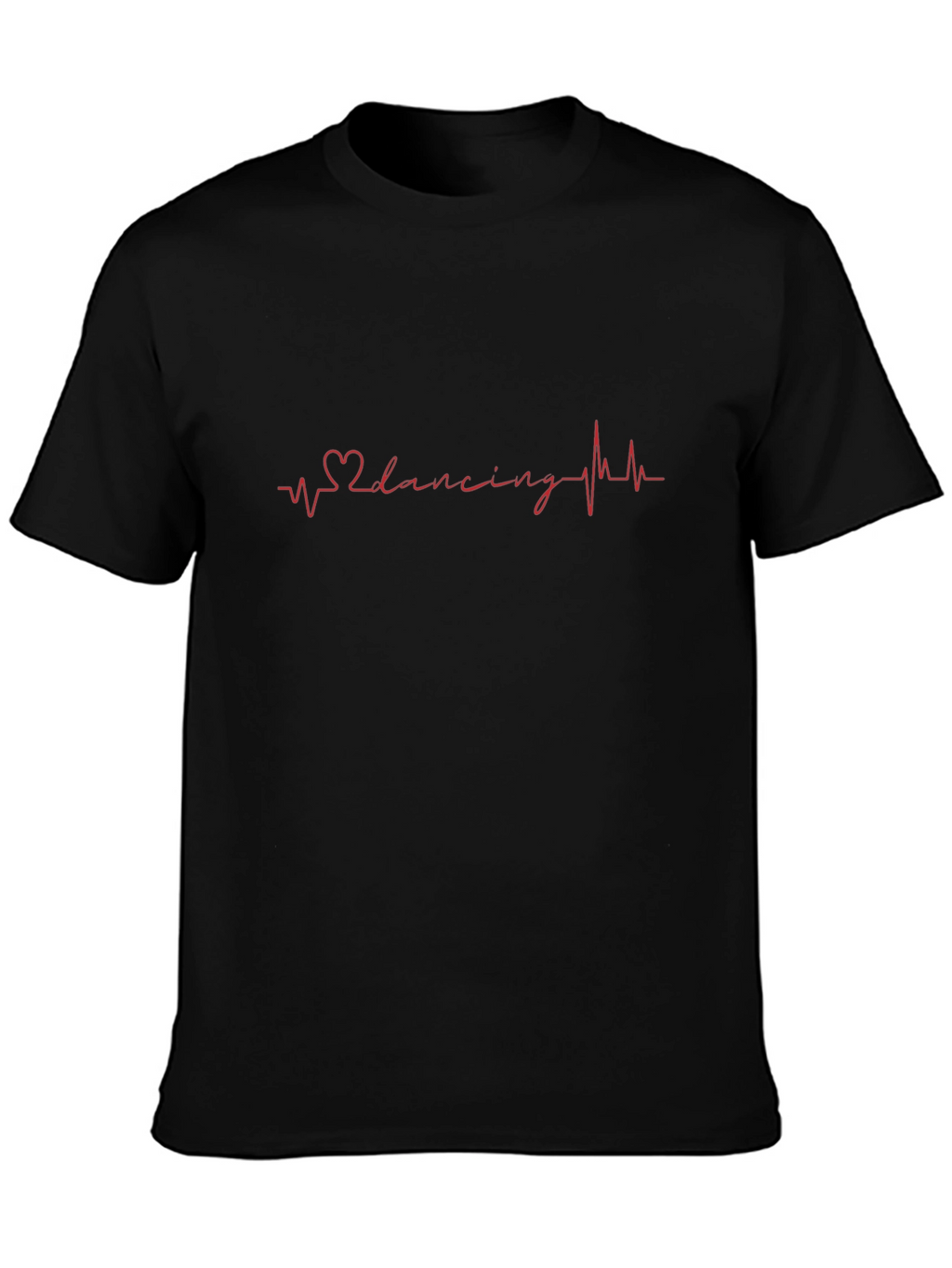 Dancing Heartbeat T-Shirt - Black Cotton Tee