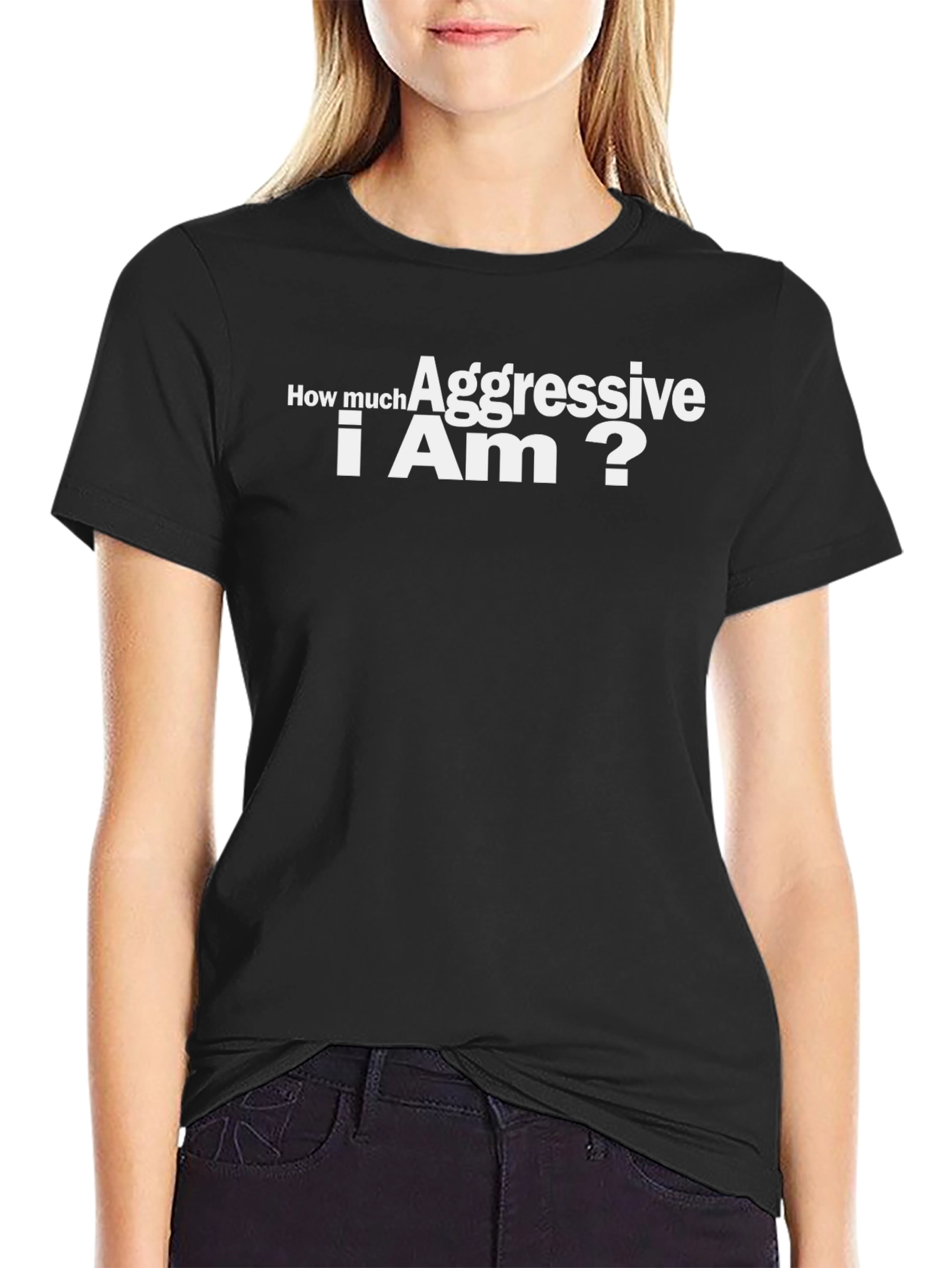 Aggressive? Black T-Shirt - Sarcastic Humor Tee