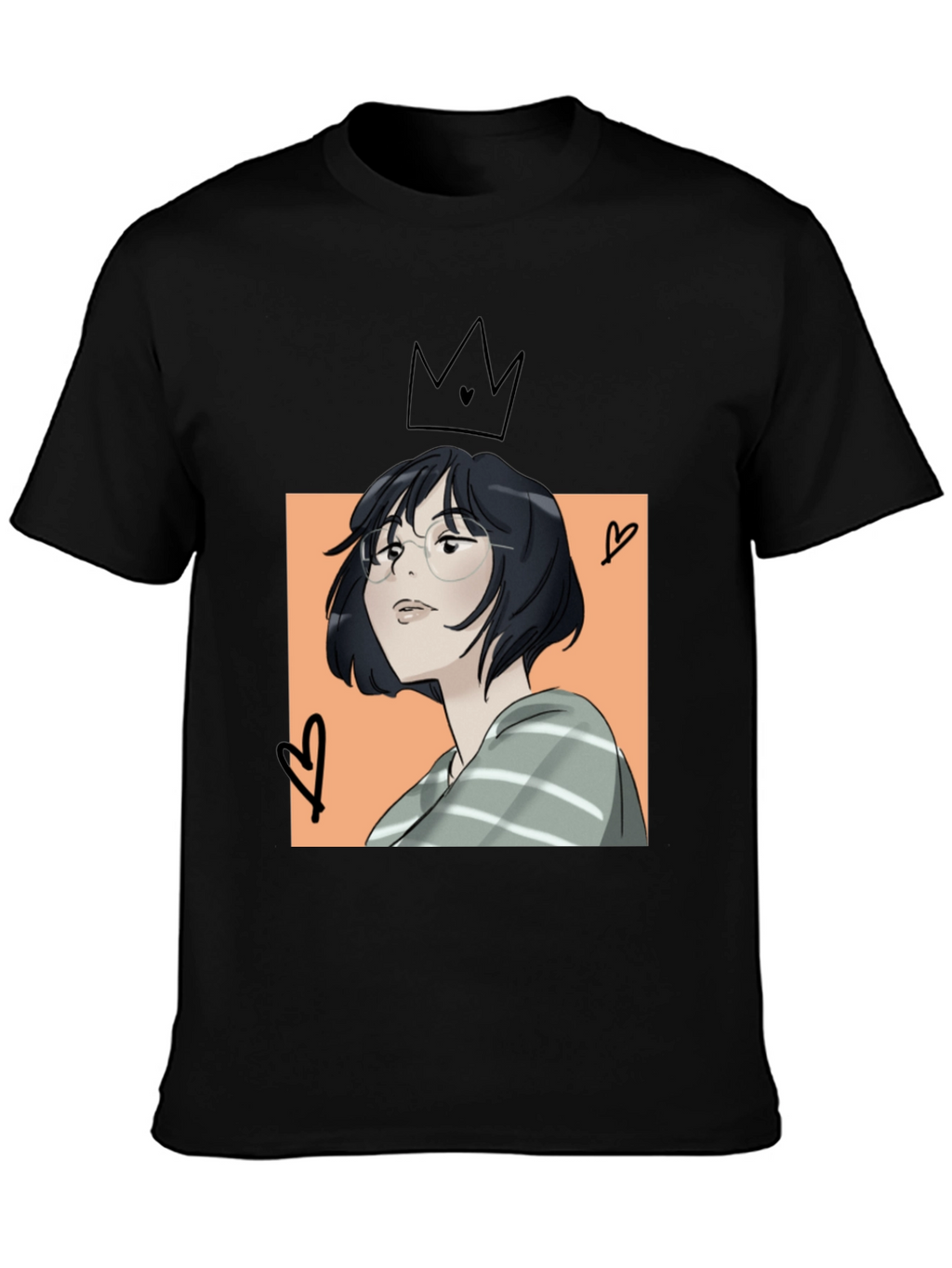 Anime Girl Black T-Shirt