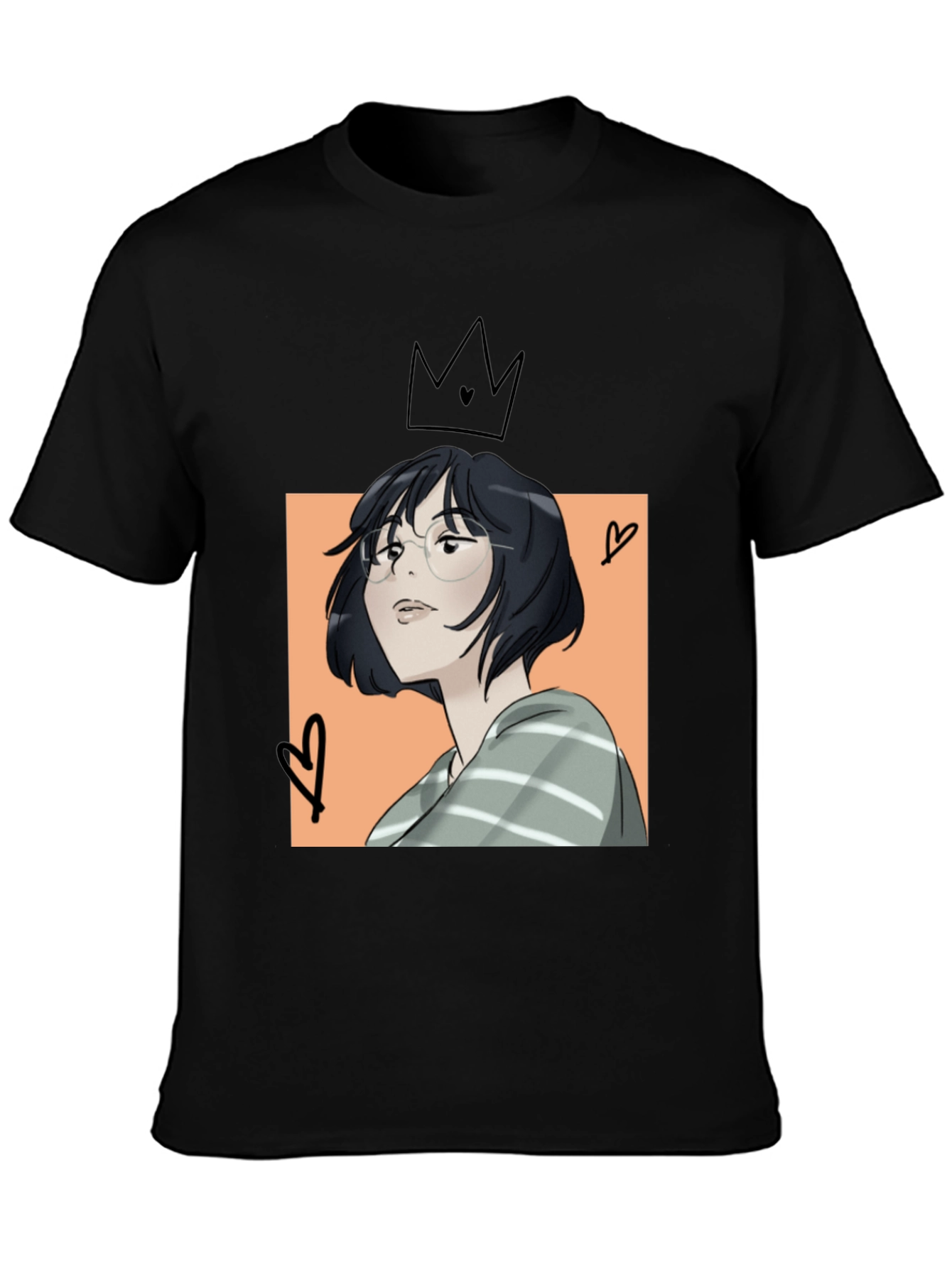 Anime Girl Black T-Shirt