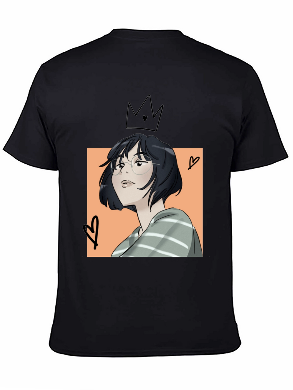 Anime Girl Black T-Shirt
