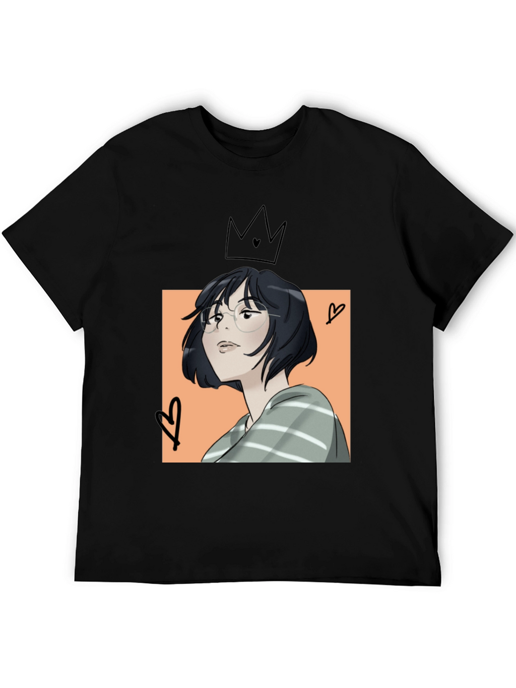 Anime Girl Black T-Shirt