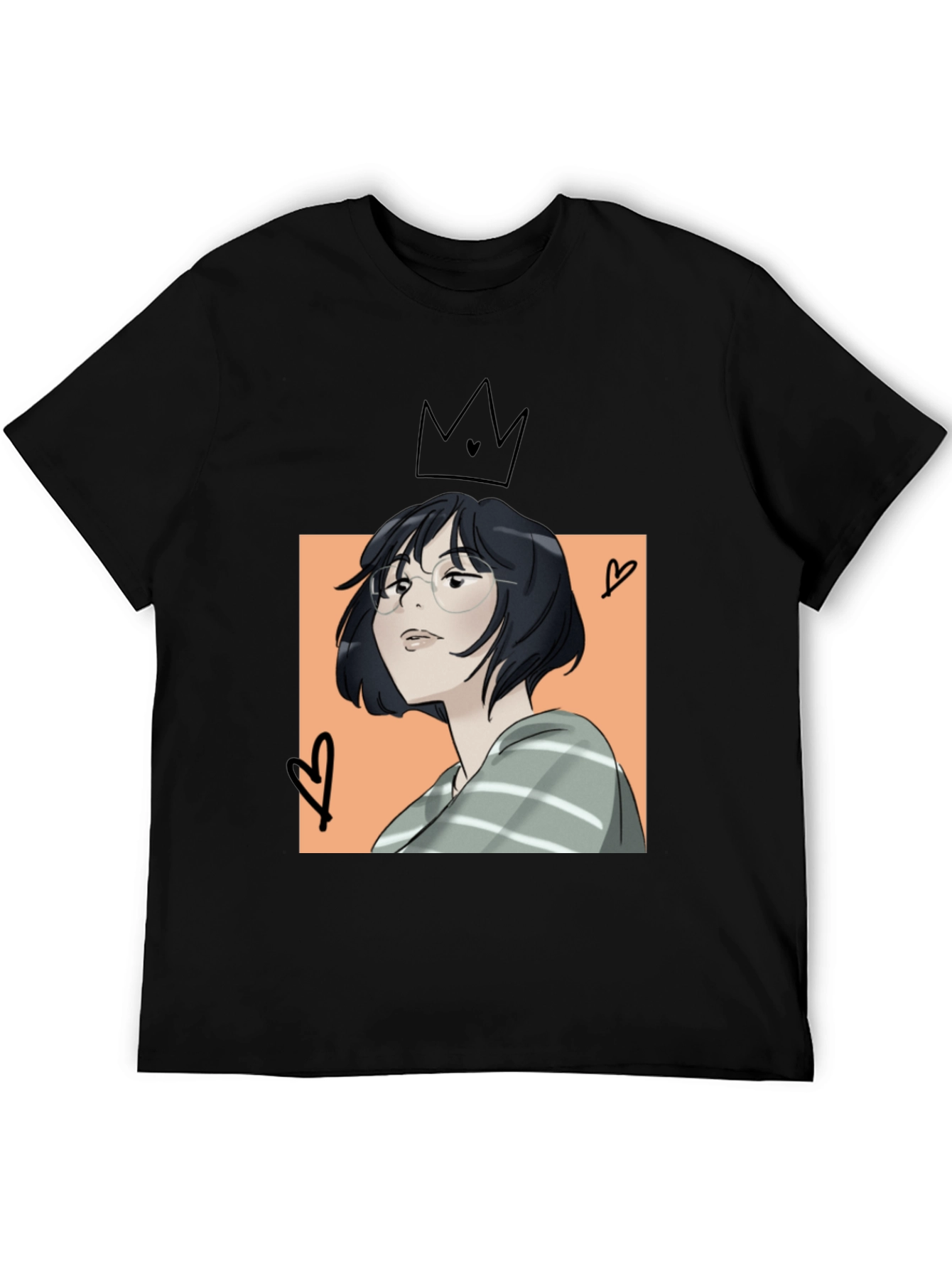 Anime Girl Black T-Shirt