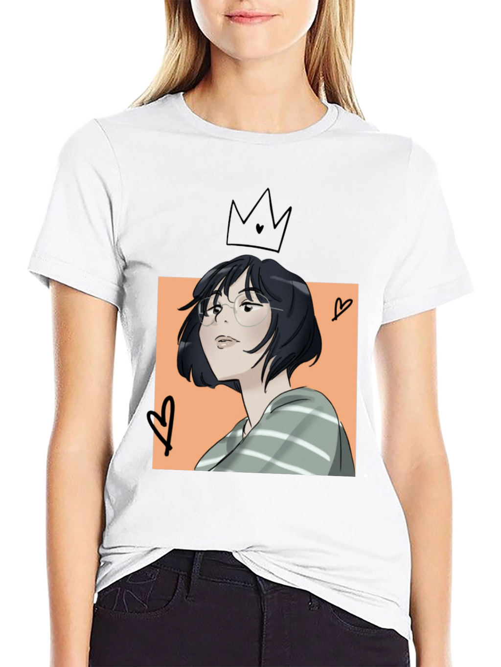 Anime Girl Black T-Shirt